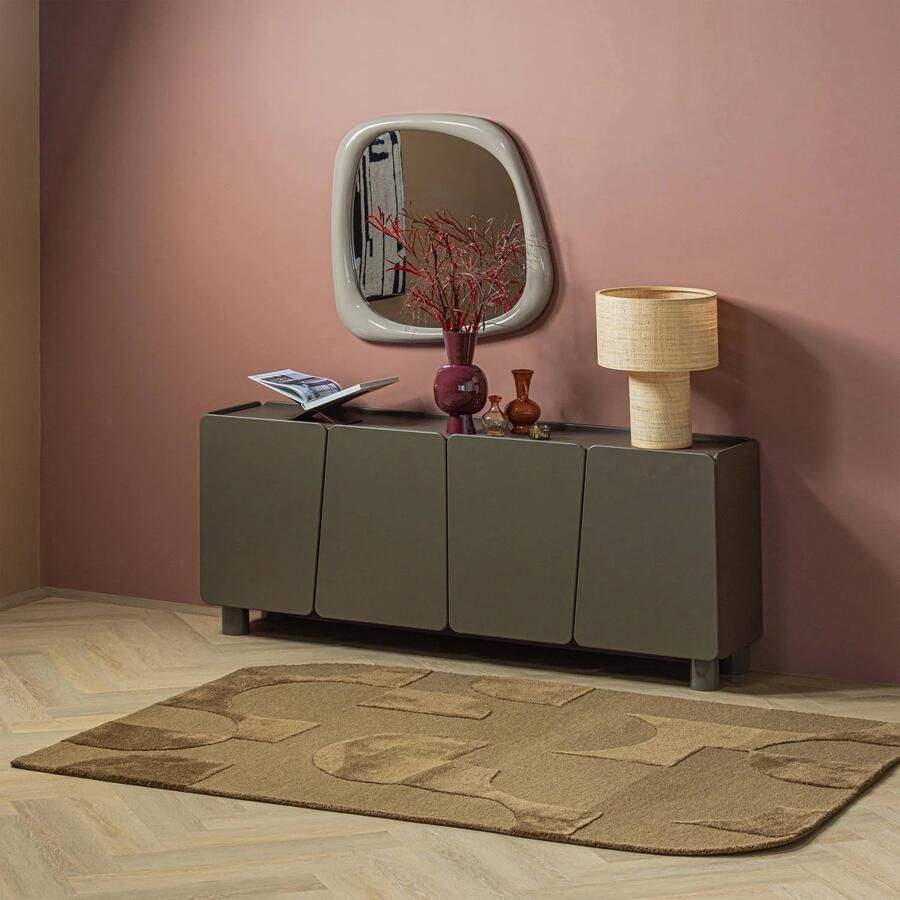 WOOOD Livo vloerkleed viscose wol bruin (170x240 cm) - Foto 2