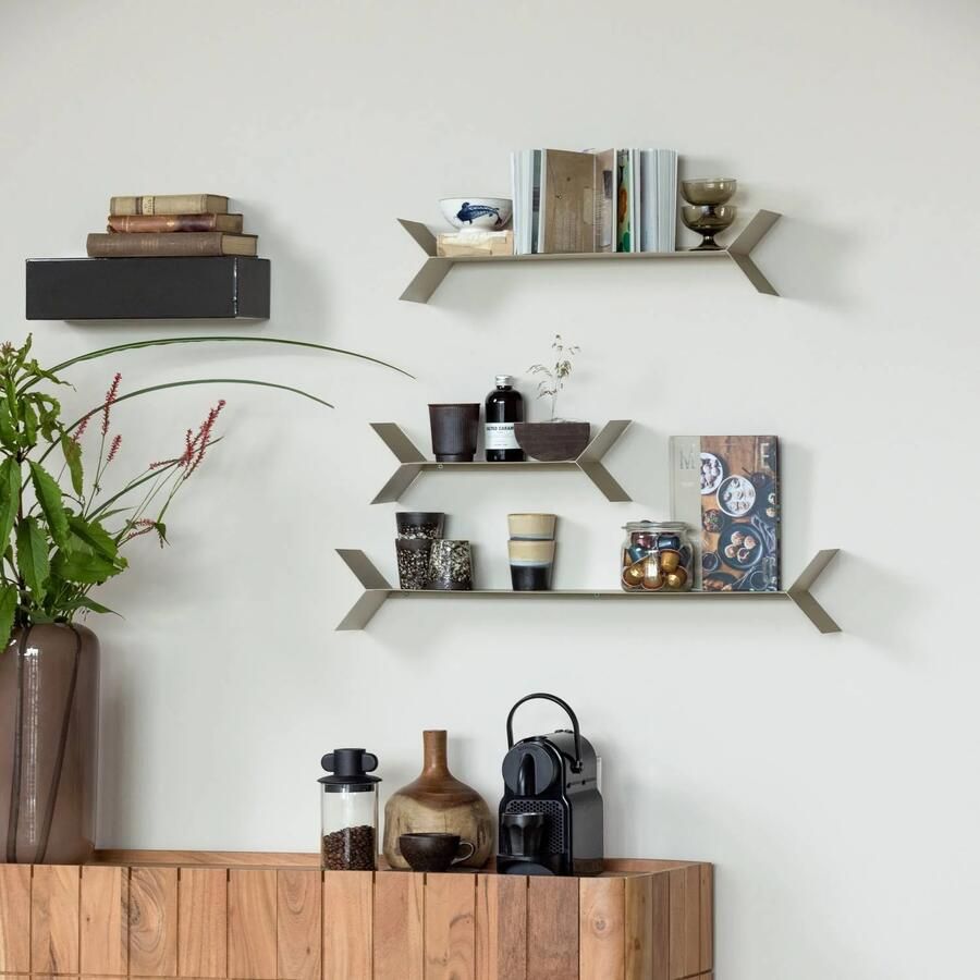 WOOOD Lorin Wandplanken Metaal Zand Set Van 3 13x80x13 - Foto 2