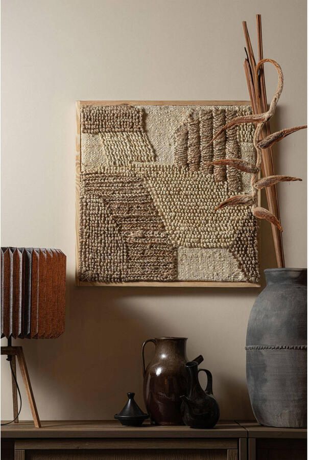 WOOOD Speck Wanddeco Jute Katoen Multiekleur 1x60x60 (10x60x60 cm) - Foto 3