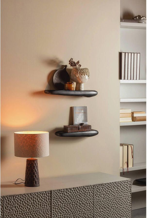 BePureHome Rock Wandplank Aluminium Zwart 7x60x13