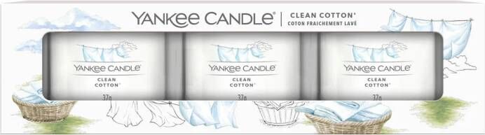 Yankee Candle geurkaars Clean cotton (set van 3)