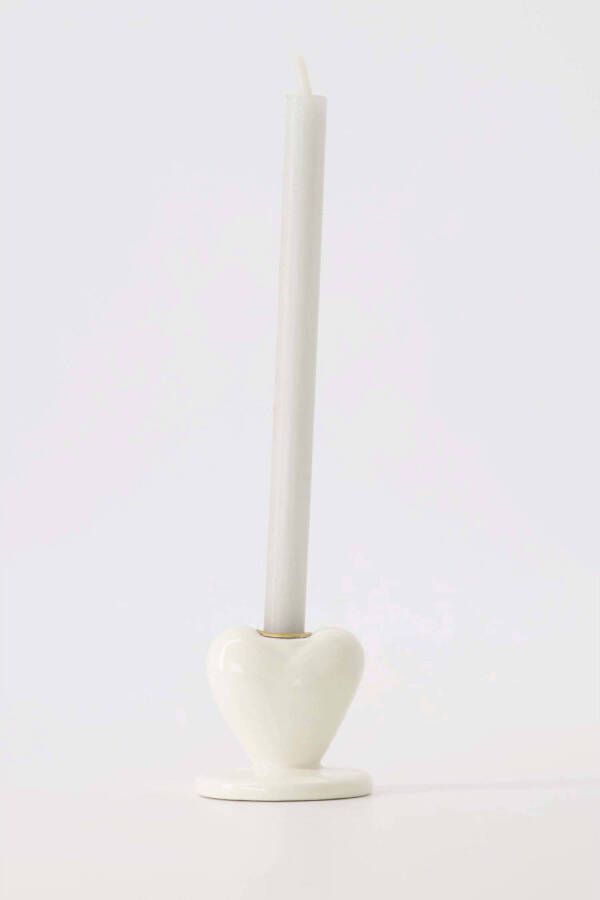 Zusss kandelaar Hartje wit (6x5 cm)