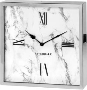 Riverdale Tafelklok Chuck marble zilver 30cm