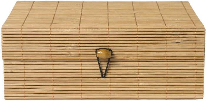 Xenos Bamboe kistje met deksel Moos 8x21x16 cm naturel