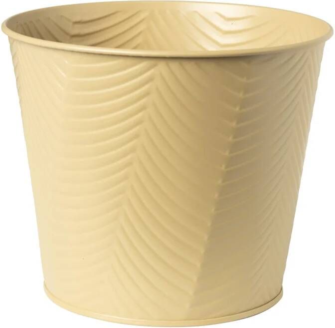 Xenos Bloempot patroon maat L ø15x18 cm beige