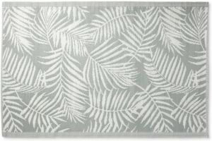 Xenos Buitenkleed leaves grijsgroen wit 120x180 cm