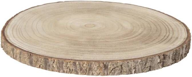 Xenos Decoratieplateau hout bruin ø26x2 cm