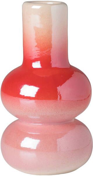 Xenos Dinerkaarshouder glazed rood roze ø7x13.5 cm