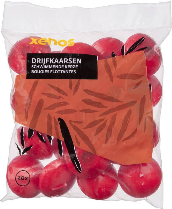 Xenos Drijfkaarsen rood 20 stuks