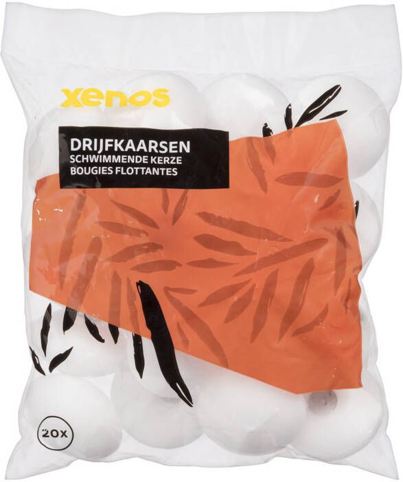 Xenos Drijfkaarsen wit 20 stuks