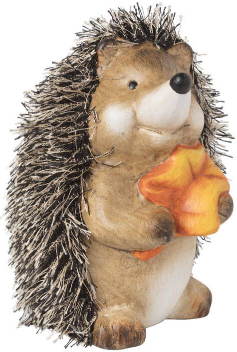 Xenos Egel met blad bruin oranje 14 cm