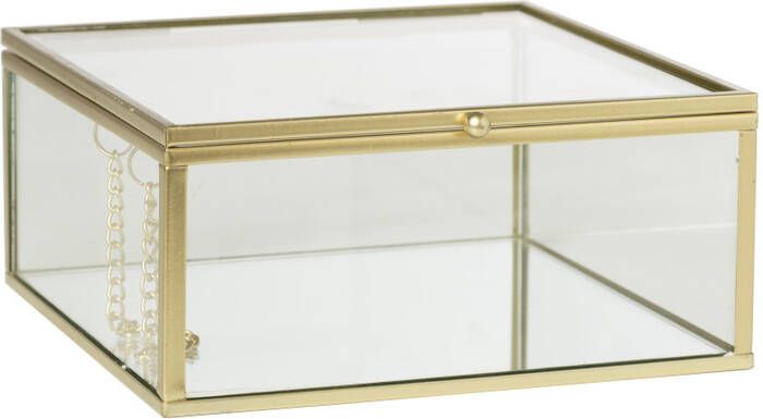 Xenos Gouden box groot vierkant 14x14x6 cm