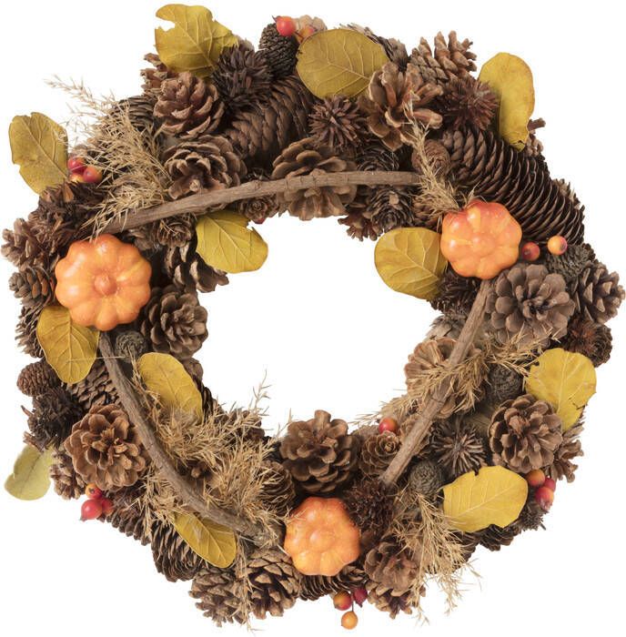 Xenos Herfst krans bruin oranje geel ø30 cm