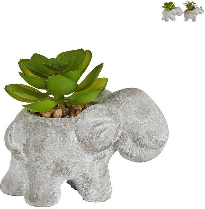 Xenos Kunstplantje in olifantje diverse varianten 5.5x9x7 cm