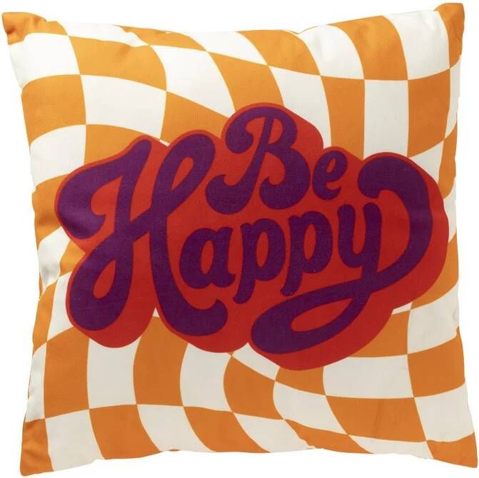 Xenos Kussen be happy multikleur 45x45 cm