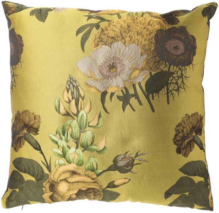 Xenos Kussen bloemen geel 45x45 cm