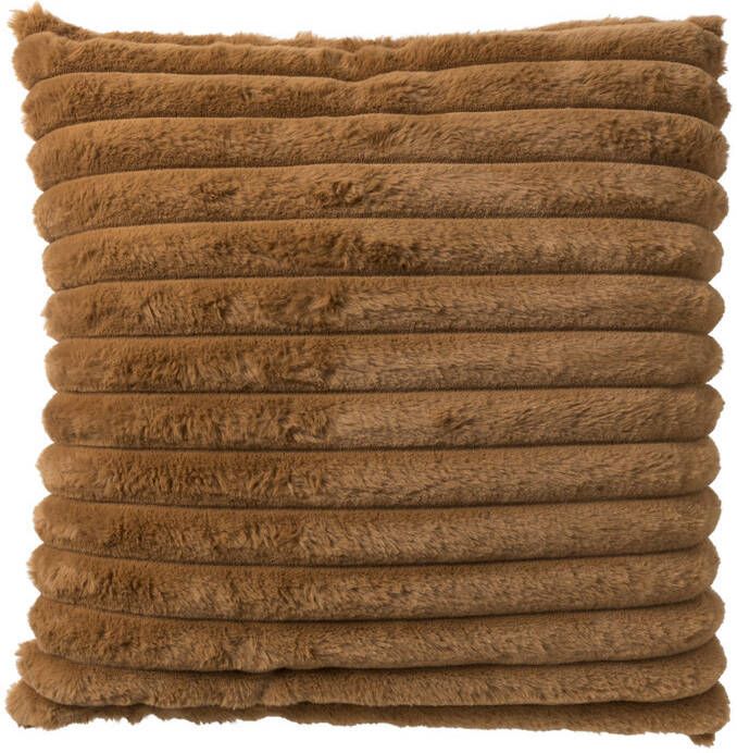 Xenos Kussen rib bruin 45x45 cm