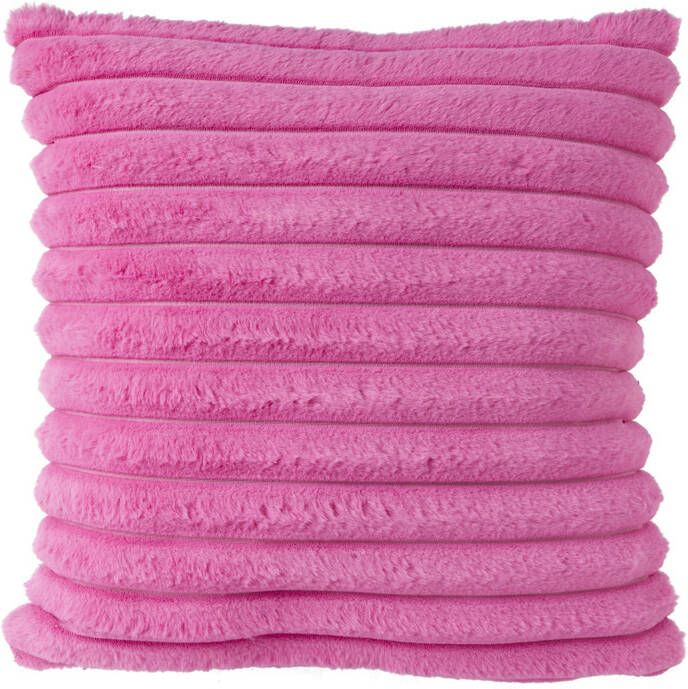 Xenos Kussen rib roze 45x45 cm