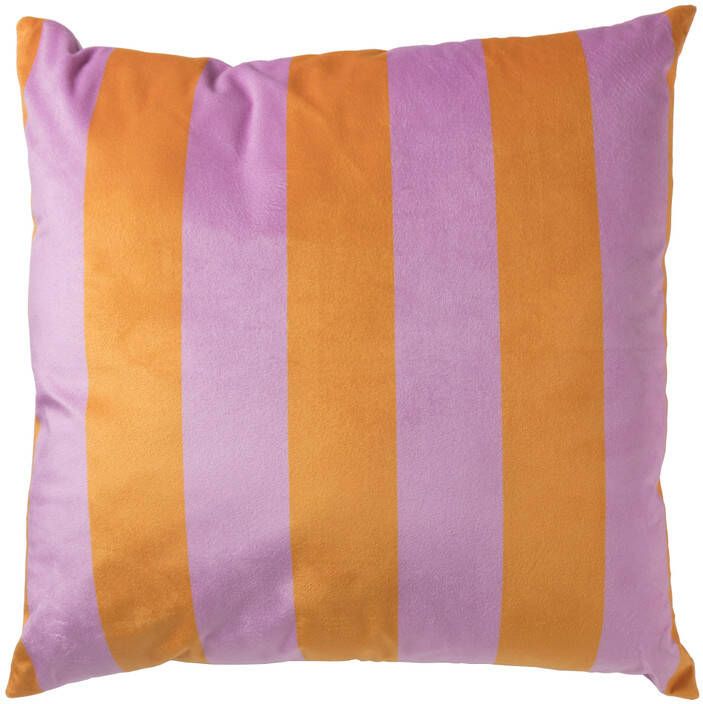 Xenos Kussen streep lila oranje 45x45 cm