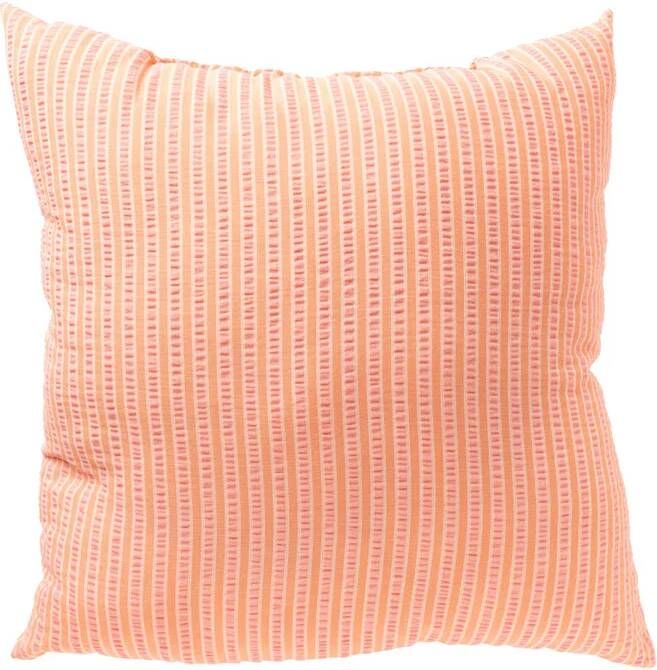 Xenos Kussen streep oranje roze 45x45 cm