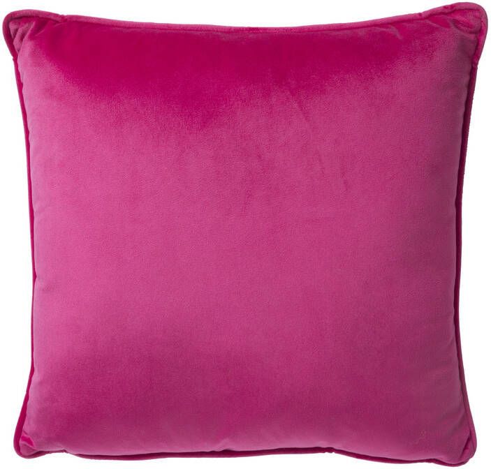 Xenos Kussen velvet fuchsia 45x45 cm