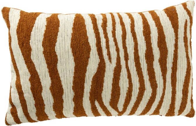 Xenos Kussen zebraprint terra wit 30x50 cm