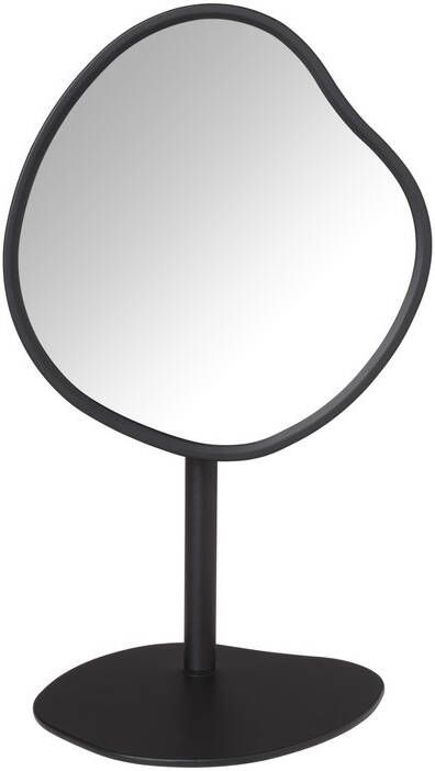 Xenos Make-up spiegel organic zwart metaal 18 cm