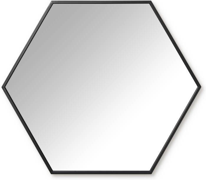 Xenos Spiegel hexagon zwart 73x63 cm