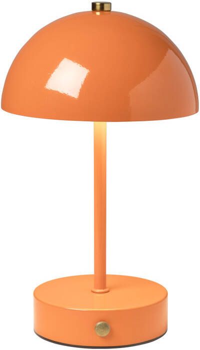 Xenos Tafellamp touch shiny oranje ø15x26 cm