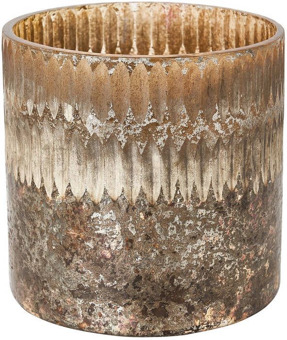 Xenos Waxinelichthouder met facet metallic ⌀10x10 cm
