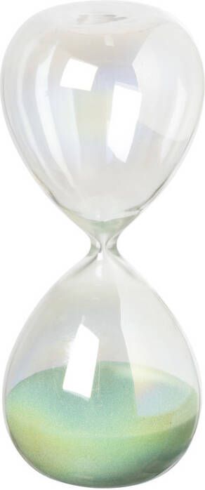 Xenos Zandloper glas groen ø6x15 cm