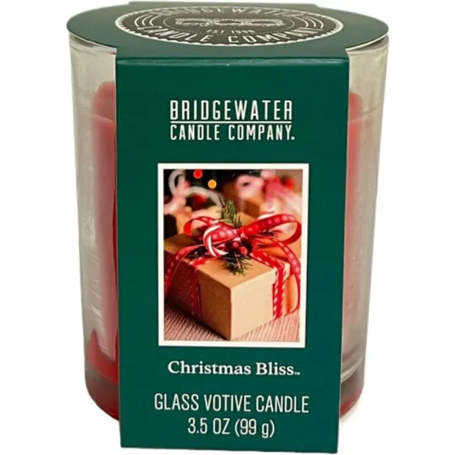 Bridgewater Candle Glass Votive Christmas Bliss rood