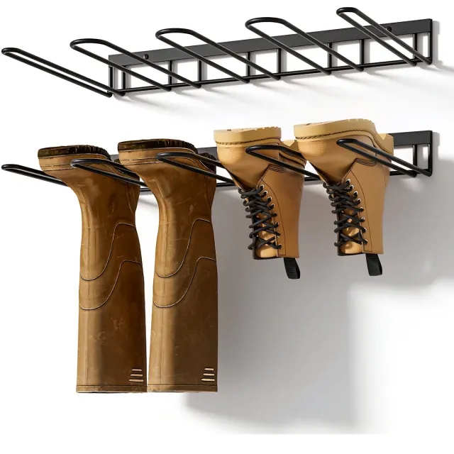 Somstyle Ophangbaar Laarzenrek - 25 x 41.5 x 4 CM - Schoenenrek voor 4 Paar - Opbergrek Laarzen - Zwart