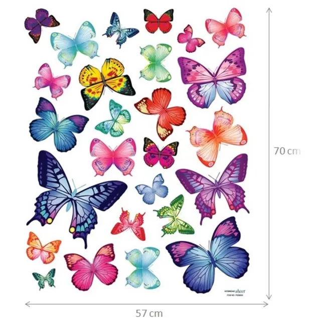 Ambiance Sticker Muurstickers, decoratieve zelfklevende afbeeldingen, exotische vlinders Multi color
