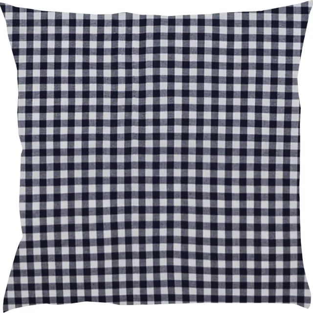 BINK Bedding Sierkussen BB ruit marine - 50 x 50 cm incl. vulling - boerenbont blauw