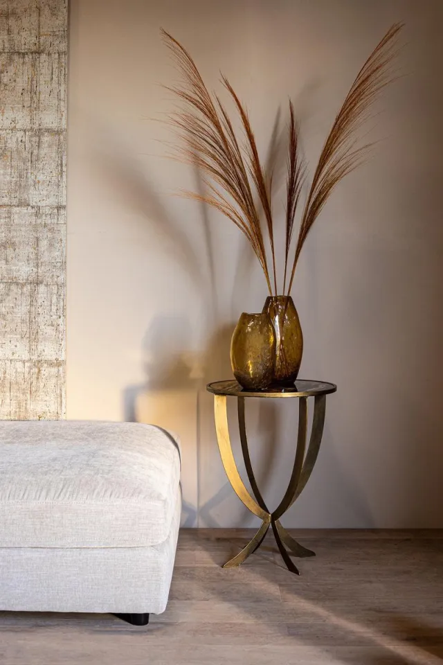 PTMD COLLECTION PTMD Menis Ronde Vaas - 16 x 14 x 26 cm - Glas - Geel