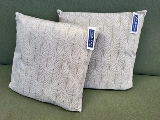 Casablanca modernes Design Set 2x Kussen Goud Stiksel Suède Soft Polyester met Binnenkussen 40 x 40 cm