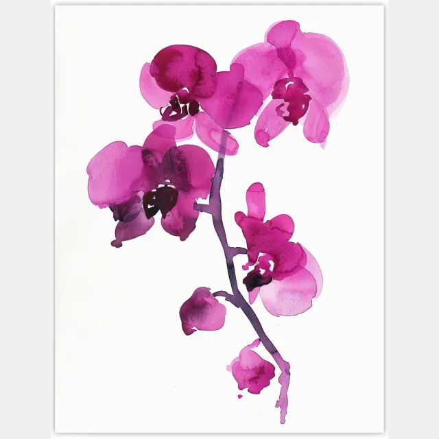 Unyqoos Abstracte Bloemen Waterverf Poster voor Woonkamer in Grote Formaat, roze-wit