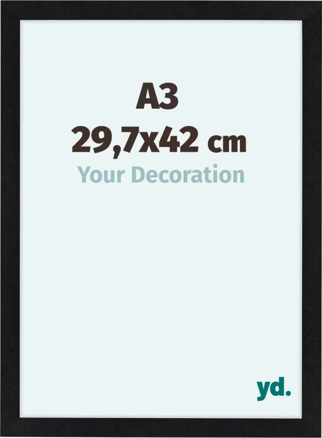 yd. Your Decoration - Fotolijst A3 29,7x42 cm - MDF - Zwart Mat - Como
