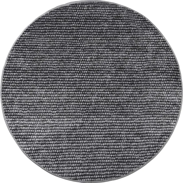 vidaXL Tapijt - Antraciet - Ø - 120 - cm - 100% - Polyester - 3 - mm - Wasbaar