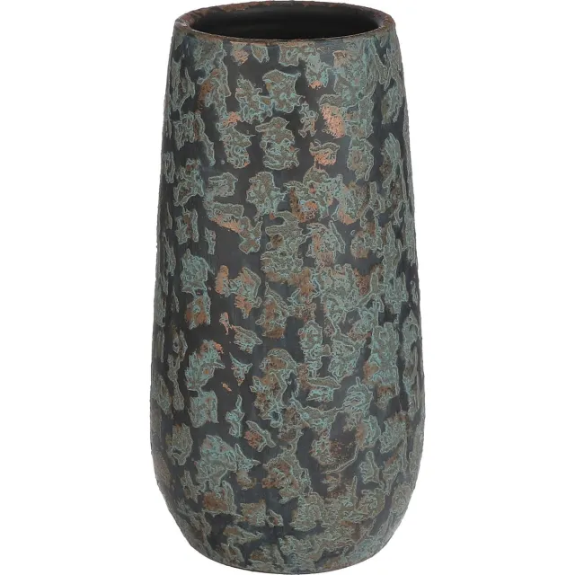 Mica Decorations Bloemenvaas Clemente - 35 x 17 cm - groen/koper - keramiek - vaas