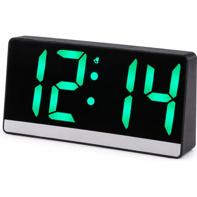 SWGOTA Digitale LED-spiegelwekker 165 × 82 × 30 mm met temperatuurweergave en alarm, enkelzijdig ontwerp Wit
