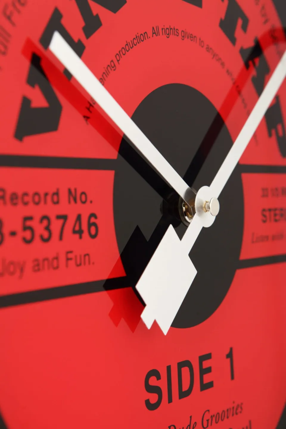 NeXtime Wandklok - 43 cm - Glas - 'Vinyl Tap' zwart, rood, foto 6