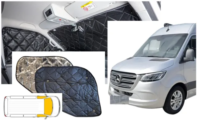 Geschikt voor Mercedes sprinter Raamisolatie Mercedes Sprinter vanaf 2018 Black Line uitvoering 9 Laags voorzijde ramen (3 delig)