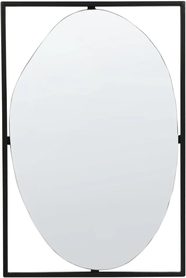 Beliani NIBELLE - Wandspiegel - Zwart - 40 x 60 cm - Glas