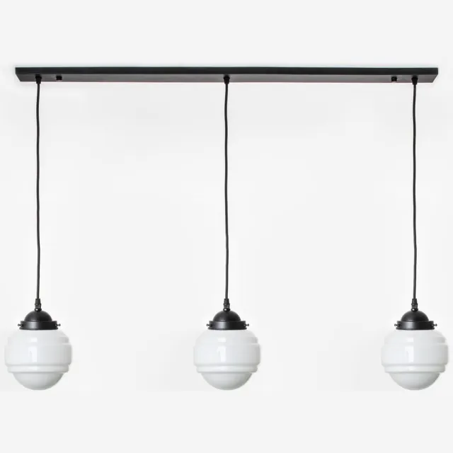 Coloured by Art 3 x Polkadot lampen aan plafondbalk Moonlight - Art Deco Trade Wit