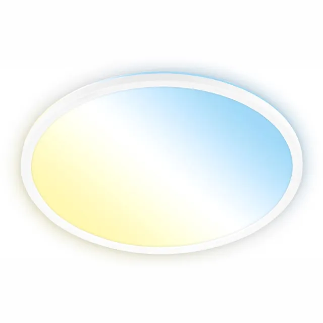 B.K.Licht BRILONER Tava A – LED Plafondlamp – dimbaar plafonniere – EEK A lichtbron* – met afstandsbediening – met CCT – wit – 50.000u levensduur – Ø42cm Wit rond met CCT