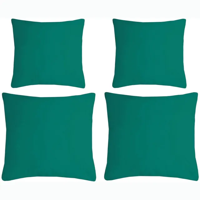 Stof Textile sierkussen Nelson - set 4x - emerald green - 2 formaten - bank kussens - polyester Emerald groen