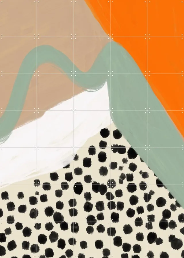 IXXI Crazy Life Boho, Hej.Ibiza - 100 x 140 cm - Grote wanddecoratie en posters - Abstract, Gemengde Technieken, Digitale Kunst, Geometrische Kunst Oranje / Groen / Bruin