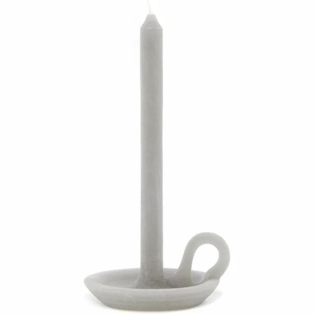 Tallow Kaars - Kaars & Kandelaar - Soft Grey - Grijze Kaars - 24cm